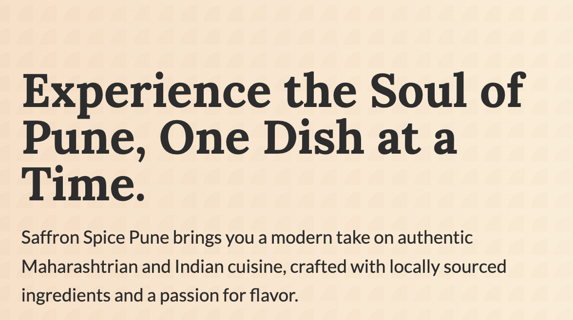 Saffron Spice Restaraunt Web Design